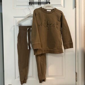 Jamie Kay Taupe Brown Crewneck Sweatshirt and Sweatpants